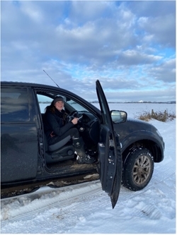 In the driver’s seat! Photo by Tamara Spivey.