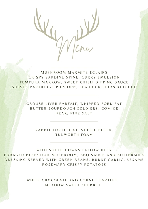 Wild Dinner Menu Wild Dinner Menu
