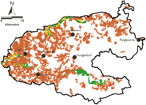 Our Arable Strategy target map overlaid onto Chalk Grassland Strategy map Our Arable Strategy target map overlaid onto Chalk Grassland Strategy map