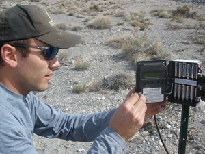 Setting up a camera trap