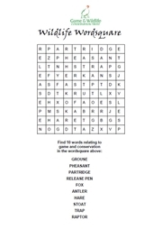 Wildlife word square